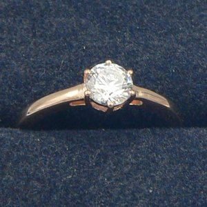 LUSTRO STELLA Sz 6 Finest CZ Solitaire Ring